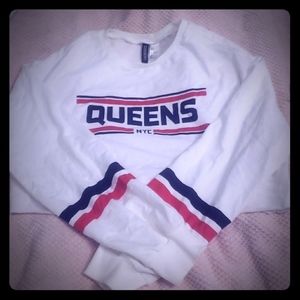 H&M White queen crop top